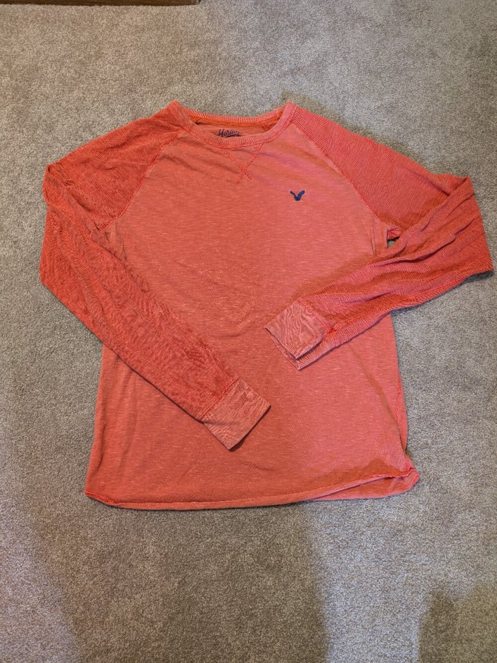 American Eagle heritage thermal Long sleeve top orange size medium